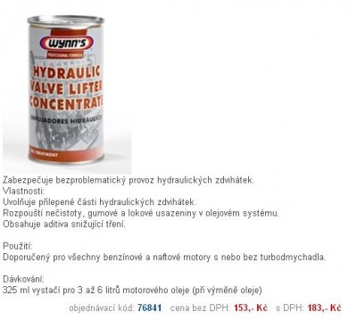 WINN'S HYDRAULIC VALVE LIFTER CONCENTRATE