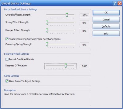 Nastaveni G25 (DFP,MOMO) na RBR